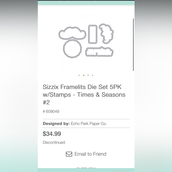 Sizzix Stamp & Die Cut set. NWT Echo Park Paper Times & Seasons #2 Discontinued - Picture 8 of 8